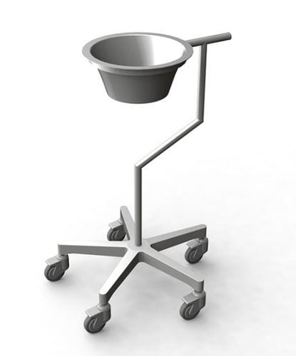 Suporte de cuba para assepsia com rodízios - 2 030 140 - Mercura Industries - em aço inoxidável