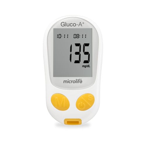 Medidor de glicose automático - Gluco-A+ - Microlife - de hematócrito / sem código / com lancetador