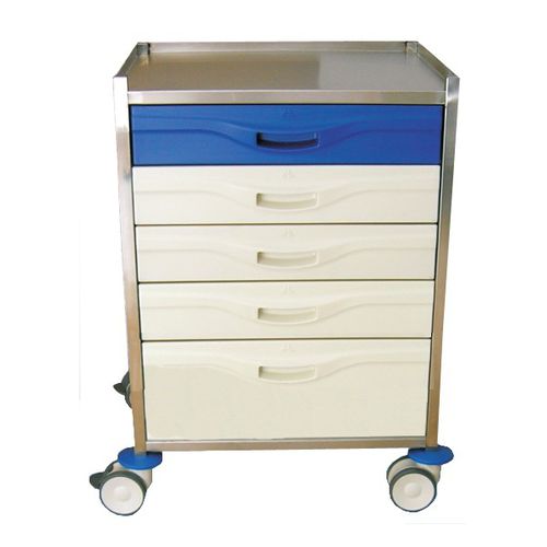 Carrinho para hospital - M1006-P - Mobiclinic - para uso geral / multifuncional / em aço inoxidável