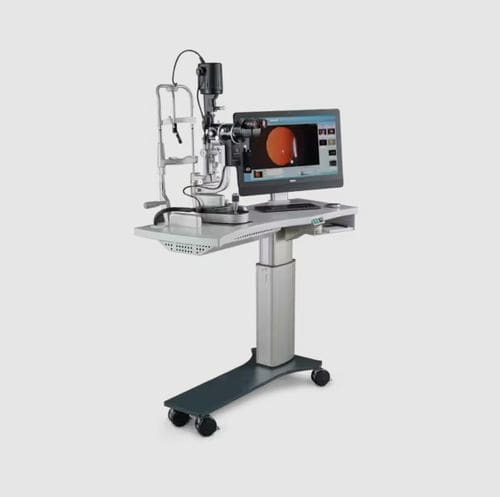 Mesa para aparelhos manual - HSM 600 - Haag-Streit Surgical - com altura regulável / com rodízios