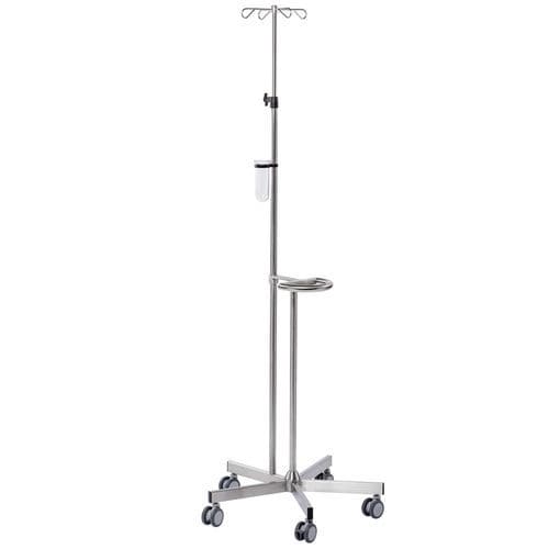 Suporte para soro com rodízios - I525000 - MTH Medical GmbH - 4 ganchos / para bombas de seringas / telescópico