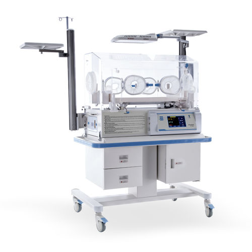 Incubadora neonatal com rodízios - YP-600D - Ningbo David Medical Device - com touch screen / com lâmpada para fototerapia / com balança