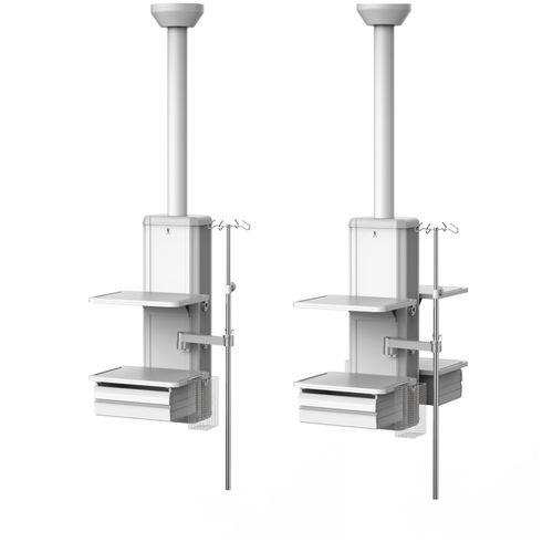 Coluna estativa de teto - DP series - Ningbo David Medical Device - para cuidados intensivos / modular / com prateleiras