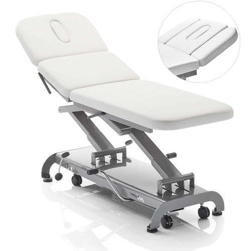 Mesa de massagem hidráulica - S3  - Novak M - com rodízios / com apoio de cabeça / com encosto regulável