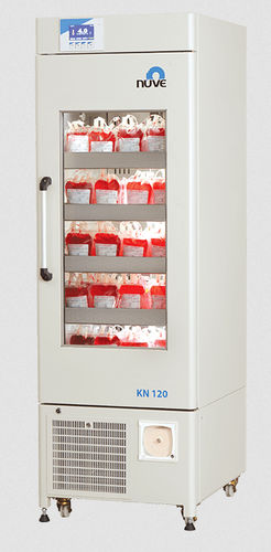 Refrigerador para banco de sangue - KN Series - Nüve - vertical / com rodízios / com 1 porta