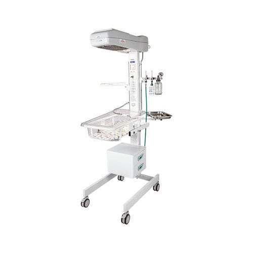 Fonte de calor radiante para recém-nascidos com compartimento de arrumação - Matrix R - Olidef Medical - com rodízios