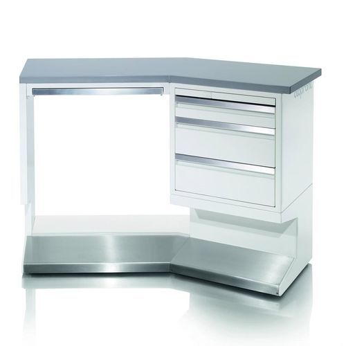 Armário vitrine para instrumentos de ORL - L - Otopront - para hospital / com prateleiras / com gavetas