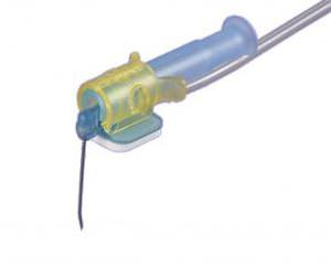 Agulha para injeção de meio de contraste - POLYPERF® Safe - Perouse Medical - de Huber / com dispositivo de segurança