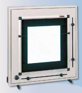 Negatoscópio 1 corpo - DXH 40 x 43 - PrimaX Berlin - com interruptor / com veneziana / de luz branca