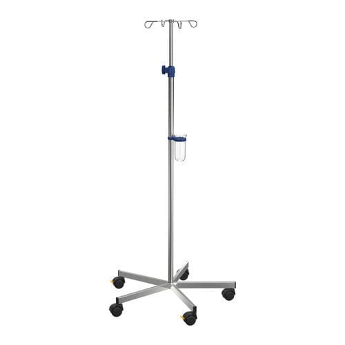 Suporte para soro com rodízios - I-O11222 - provita medical - 4 ganchos / em inox / para cama