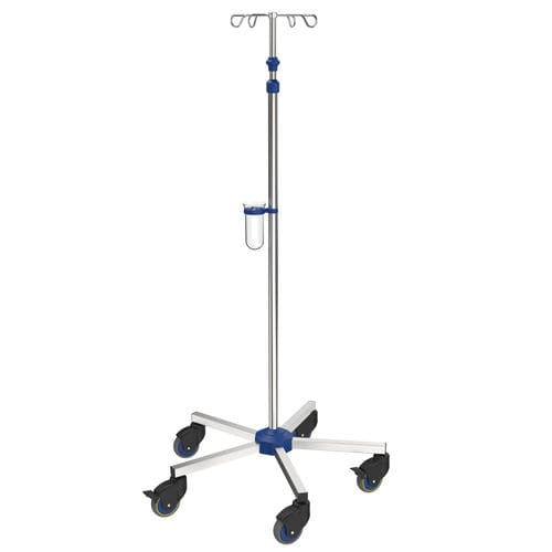 Suporte para soro com rodízios - I-N42112 - provita medical - 4 ganchos / para cama / com altura regulável