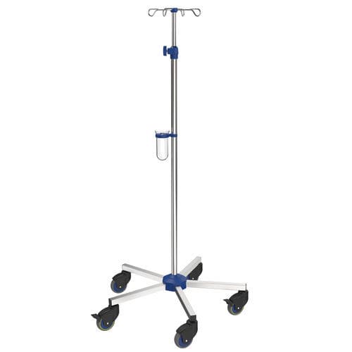 Suporte para soro com rodízios - I-N42223 - provita medical - 4 ganchos / para cama / com altura regulável
