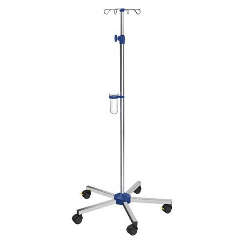 Suporte para soro com rodízios - I-N41223 - provita medical - 4 ganchos / para cama / com altura regulável