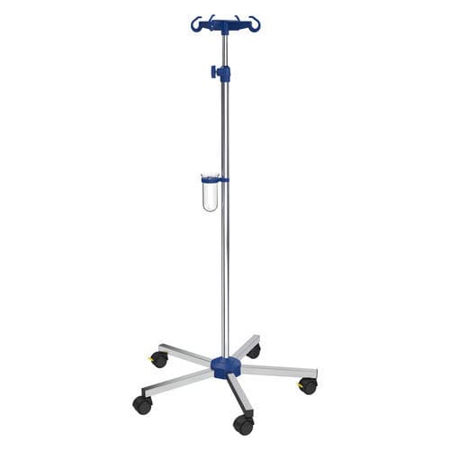 Suporte para soro com rodízios - I-N41221 - provita medical - 4 ganchos / para cama / com altura regulável