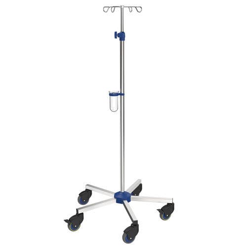 Suporte para soro com rodízios - I-N42122 - provita medical - 4 ganchos / para cama / com altura regulável