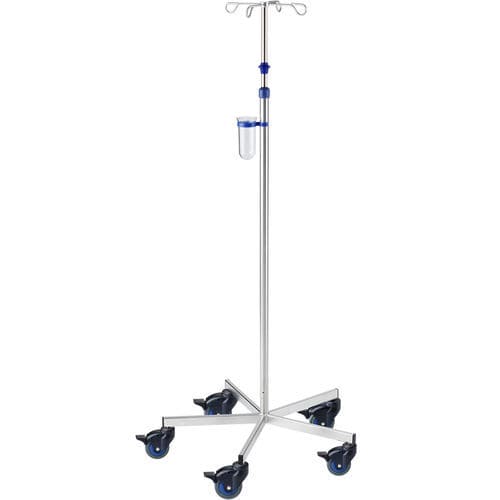 Suporte para soro com rodízios - I-O12212 - provita medical - 4 ganchos / em inox / para cama
