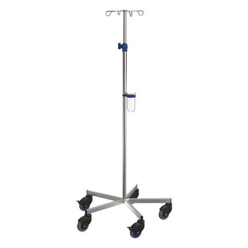 Suporte para soro com rodízios - I-O12222 - provita medical - 4 ganchos / em inox / para cama