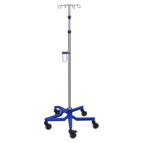 Suporte para soro com rodízios - I-S12112 - provita medical - 4 ganchos / em inox / em alumínio