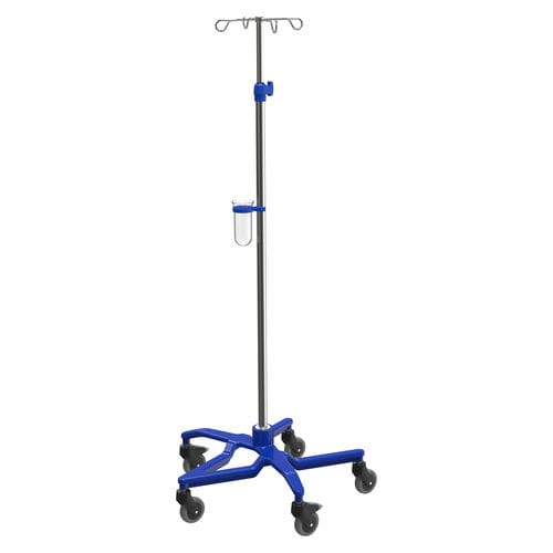 Suporte para soro com rodízios - I-S42122 - provita medical - 4 ganchos / em alumínio / com altura regulável