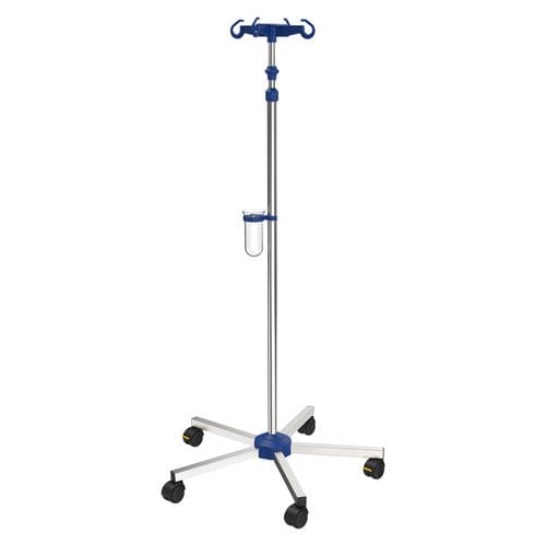 Suporte para soro com rodízios - I-N11111 - provita medical - 4 ganchos / para cama / telescópico
