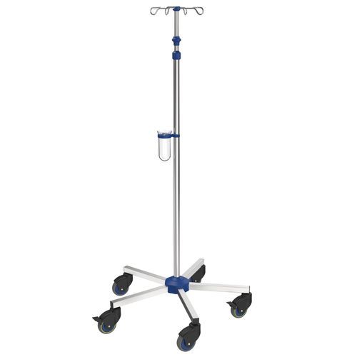 Suporte para soro com rodízios - I-N12113 - provita medical - 4 ganchos / em inox / para cama