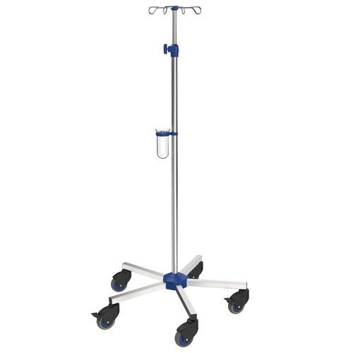 Suporte para soro com rodízios - I-N12123 - provita medical - 4 ganchos / em inox / para cama