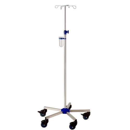 Suporte para soro com rodízios - I-N12222 - provita medical - 4 ganchos / em inox / para cama