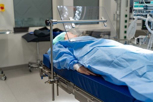 Divisória de proteção fixa - 10-316 - Reison Medical - para quarto de hospital / translúcida / lavável