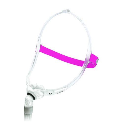 Máscara de ventilação com almofadas nasais - Swift™ FX for Her - ResMed Europe - regulável / transparente