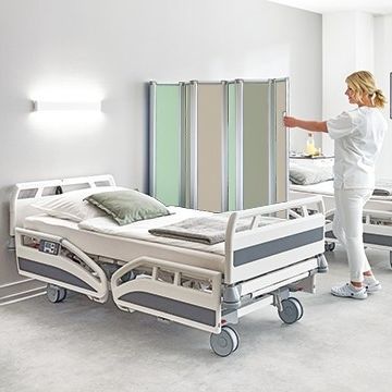 Biombo hospitalar dobrável - RFW - Ropimex R. Opel  - de parede / 2 tabuleiros / para quarto de hospital