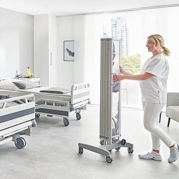 Biombo hospitalar móvel - RFW - Ropimex R. Opel  - dobrável / para quarto de hospital / translúcido