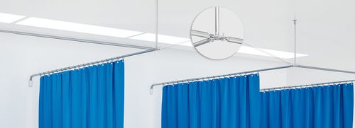 Biombo hospitalar telescópico - RTH - Ropimex R. Opel  - lavável / antibacteriano / ajustável