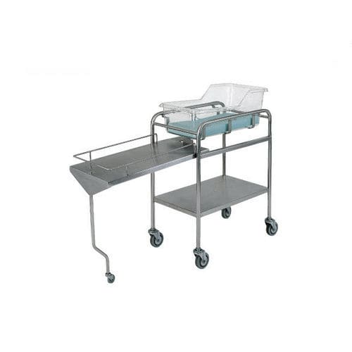 Berço hospitalar com rodízios - BTC 400  - Savion Industries - Trendelenburg reverso / em aço inoxidável / transparente