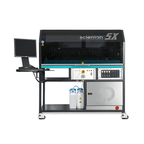 Sistema de automação de laboratório para manipulação de líquidos - sciFLEXARRAYER SX - Scienion AG