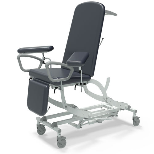 Poltrona hidráulica para coleta de sangue - CLINNOVA Phlebotomy 1 - SEERS Medical - de 3 seções / com rodízios / com altura regulável