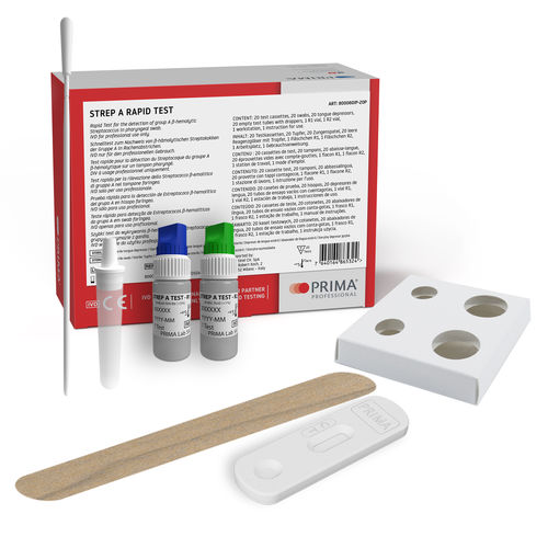 Teste rápido de estreptococos do grupo A - 800060IP-20P - SENTINEL DIAGNOSTICS - de gripe / de antígeno / para esfregaço da garganta