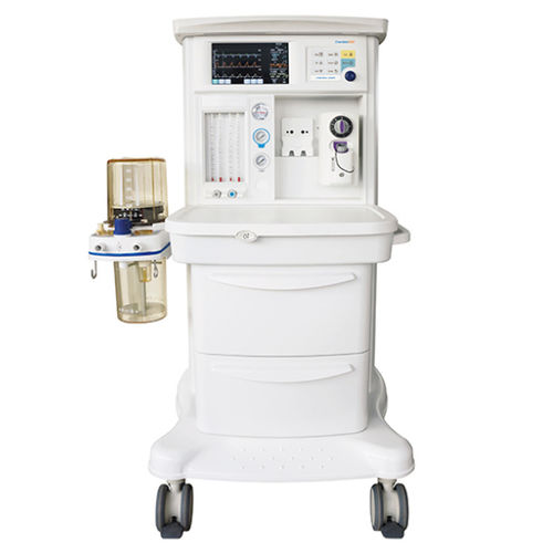 Aparelho de anestesia com carrinho - CWM-201A - Nanjing Chenwei Medical Equipment Co.,Ltd - com monitoramento respiratório / com ventilador / com misturador de gás eletrônico