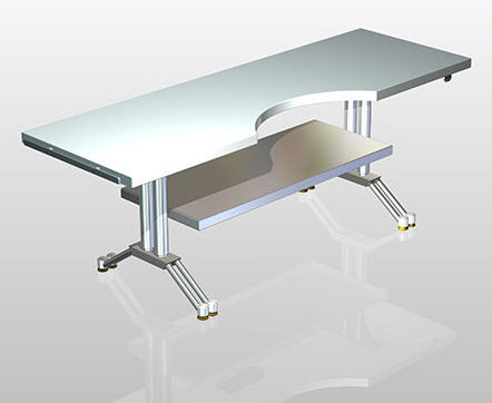 Mesa de preparo e embalagem de instrumentos médicos - Sordina - retangular