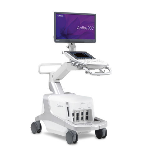 Aparelho de ultrassom com carrinho - Aplio i900 - Canon Medical Systems Europe - cardiovascular / em preto e branco / com Doppler colorido