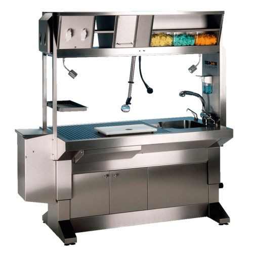 Estação de trabalho de laboratório de macroscopia - ZT HS 450 - UFSK INTERNATIONAL GmbH & Co. KG - de piso / com pia