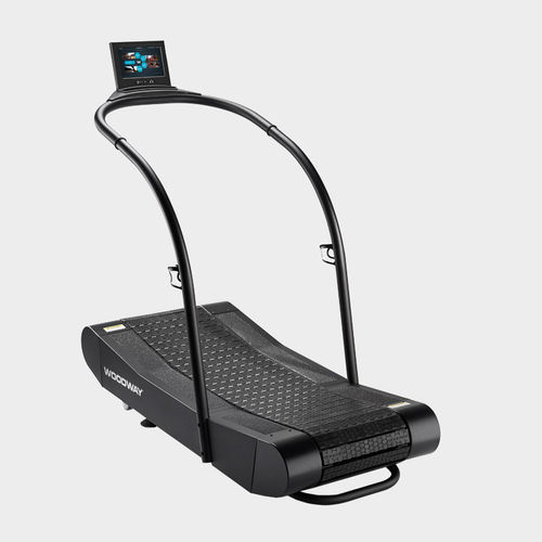 Esteira elétrica com corrimão - CURVE TRAINER - Woodway - inclinada