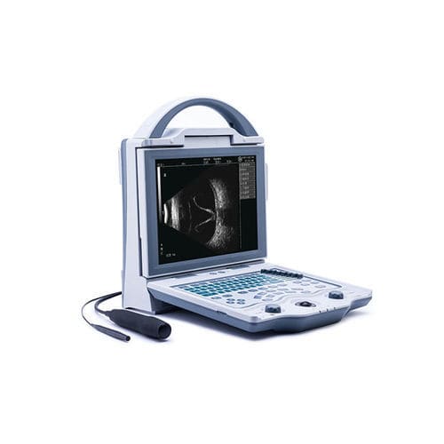Aparelho de ultrassom portátil - ODU5 - Kaixin Electronic Instrument - ocular / em preto e branco / com console integrada