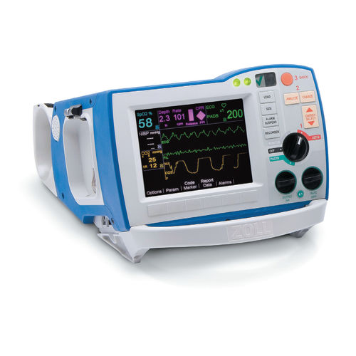 Desfibrilador externo semiautomático - R series® - ZOLL Medical Corporation - para espaço público / bifásico / com monitor multiparamétrico