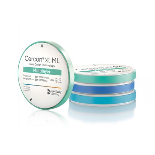Material dentário em zircônia - Cercon  - Dentsply Sirona - para restauração dentária / para laboratório de prótese dentária / de fresagem
