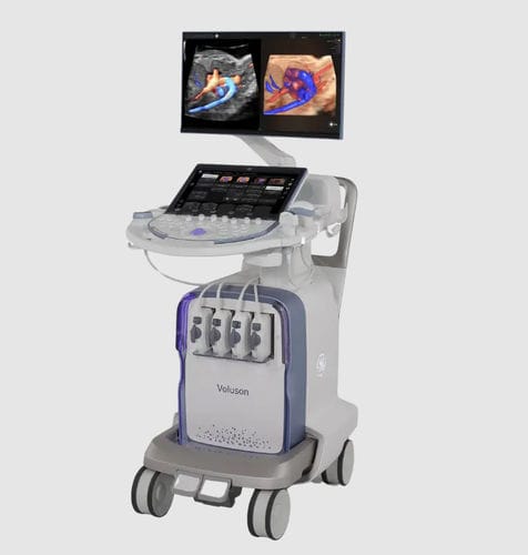 Aparelho de ultrassom com carrinho - Voluson™ Expert 20 - GE Healthcare - ginecológico e obstétrico / em preto e branco / com Doppler colorido