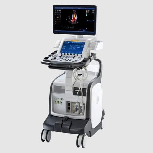 Aparelho de ultrassom com carrinho - Vivid™ E90 - GE Healthcare - cardiovascular / em preto e branco / com Doppler colorido