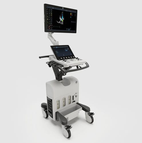 Aparelho de ultrassom com carrinho - Vivid™ S70N Dimension - GE Healthcare - cardiovascular / em preto e branco / com Doppler colorido