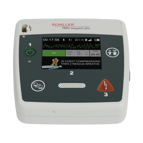 Desfibrilador externo semiautomático - FRED easyport plus - SCHILLER - automático / manual / para espaço público