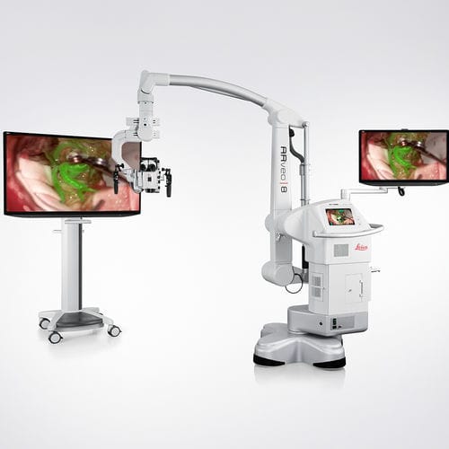 Microscópio operatório para neurocirurgia - Evolved ARveo 8 - Leica Microsystems - com rodízios