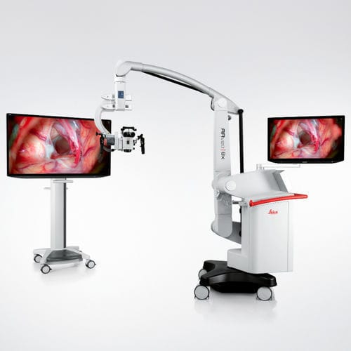 Microscópio operatório para cirurgia da coluna vertebral - ARveo 8x - Leica Microsystems - para neurocirurgia / para cirurgia maxilofacial / com rodízios